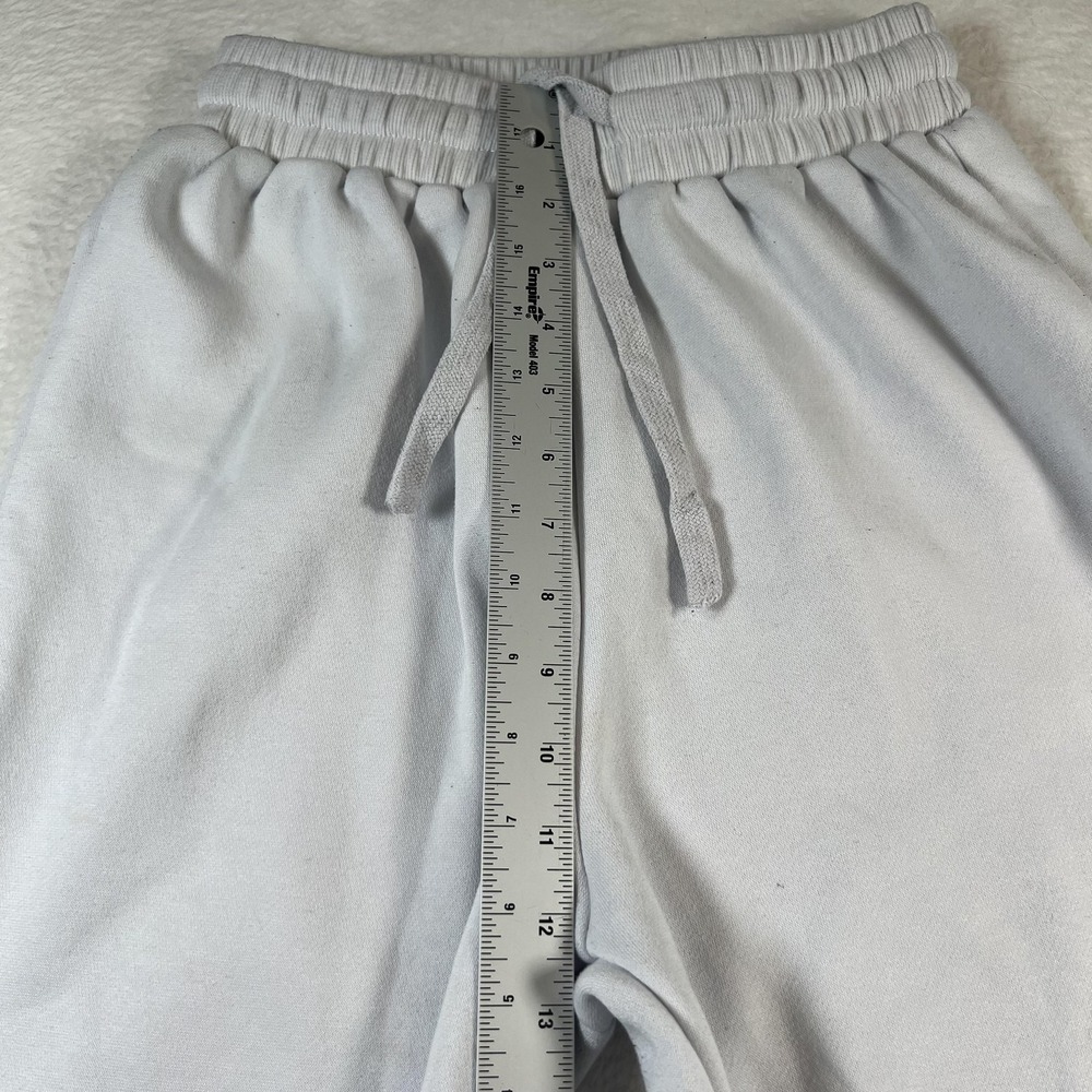 Brandy Melville Pants Womens S White Wide Leg Flare Sweatpants Drawstring Lounge - Picture 4 of 7